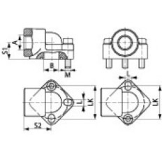 flange a 3 fori per pompe 3/8