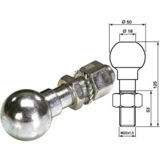 Attacco a sfera per carrello gancio traino