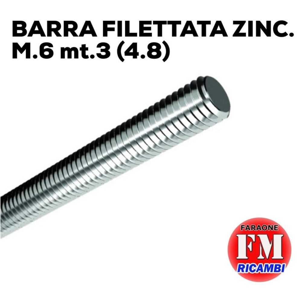 Barra filettata ZINC. M.6 mt.3 (4.8)