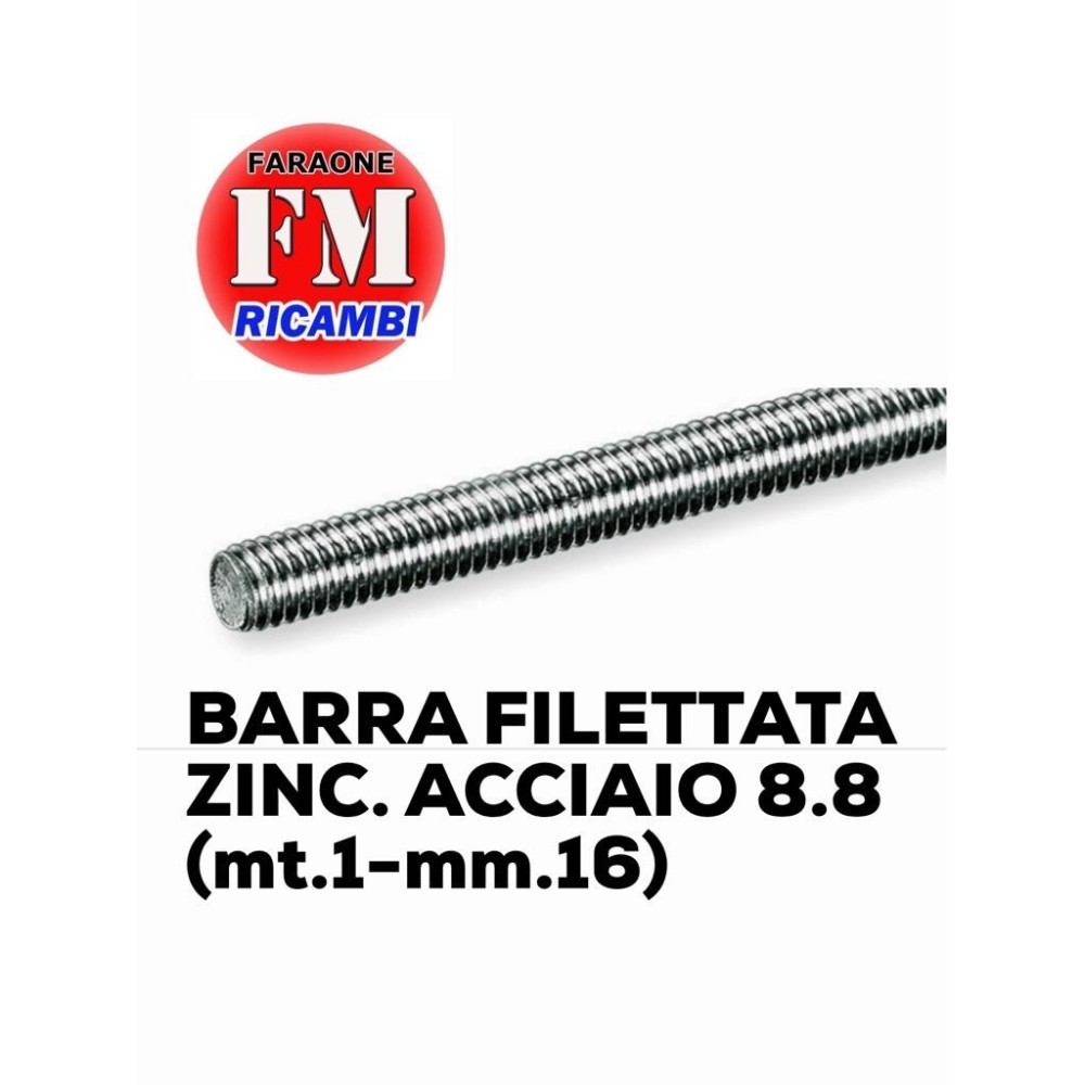 Barra filettata ZINC. ACCIAIO 8.8 (mt.1-mm.16)