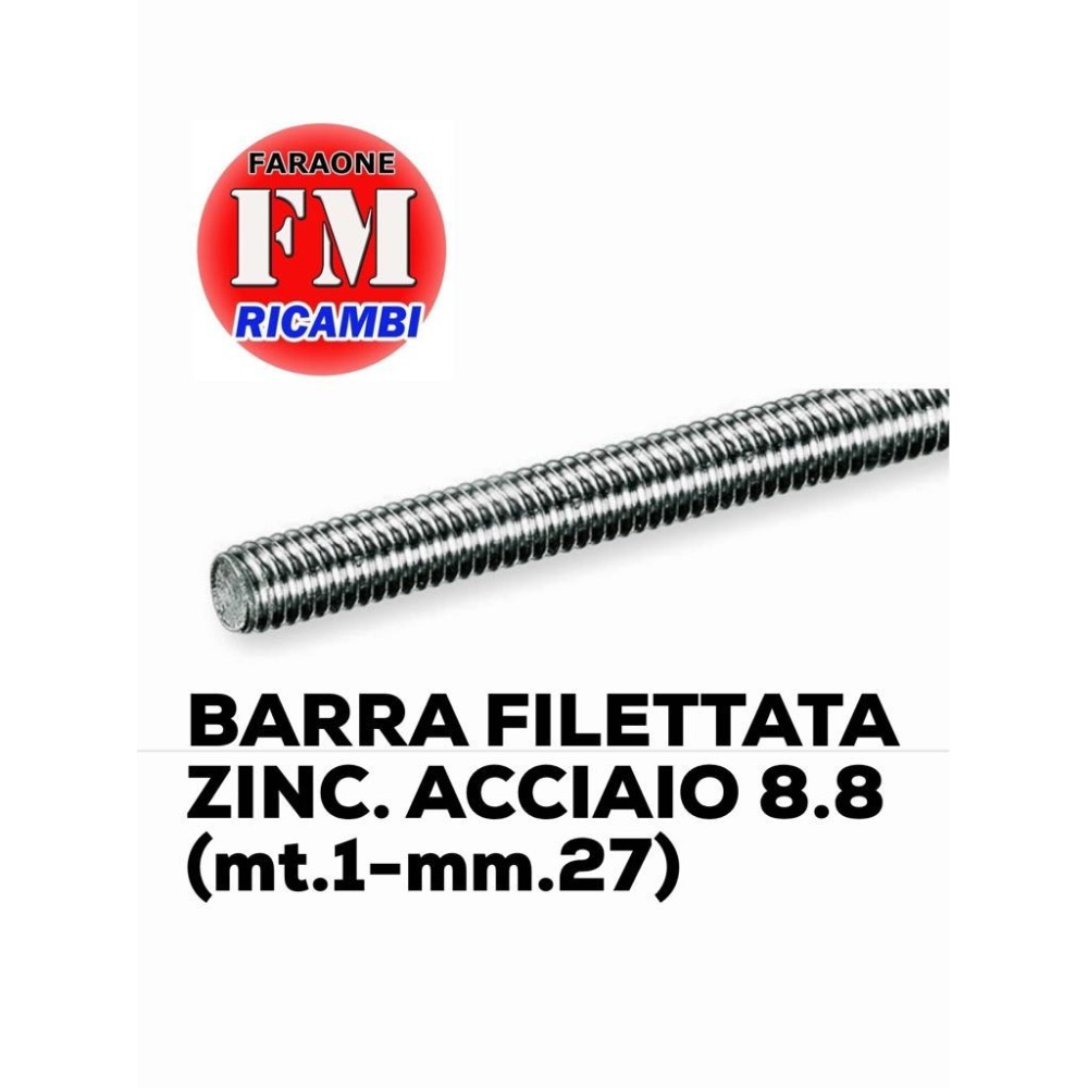 Barra filettata ZINC. ACCIAIO 8.8 (mt.1-mm.27)