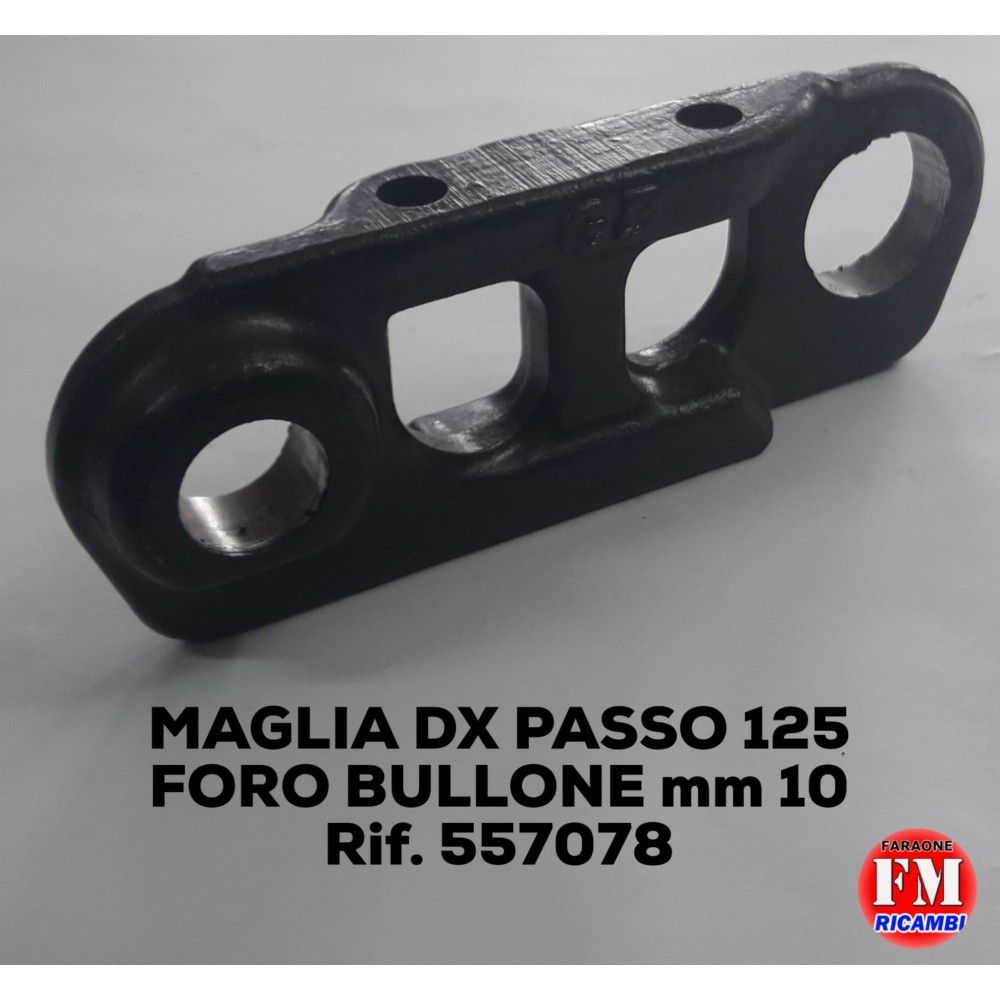 Maglia dx passo 125, foro bullone mm 10