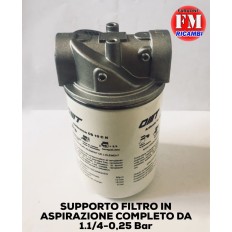 Supporto filtro idraulico in aspirazione completo da 1.1/4-0,25 Bar